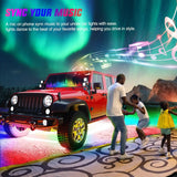 256Leds RGBIC Underglow Neon APP Remote Control Led Strip Light 4PCS Nilight