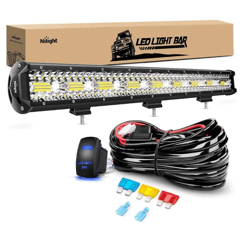 26 Inch 540W 50000LM Triple Row Spot Flood LED Light Bar | 14AWG Wire ...
