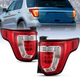 Taillight Assembly Compatible with 2016 2017 2018 2019 Ford Explorer Rear Lamp Replacement OE Style LED and halogen bulbs Driver Side Passenger
