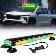 29.5 Inch Roof Top Amber Mix Green Strobe Lights 56LED Hazard Emergency Warning Light Bar Magnetic Mount