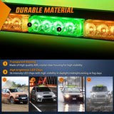 29.5 Inch Roof Top Amber Mix Green Strobe Lights 56LED Hazard Emergency Warning Light Bar Magnetic Mount Nilight