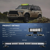 29.5 Inch Roof Top Amber Mix Green Strobe Lights 56LED Hazard Emergency Warning Light Bar Magnetic Mount Nilight