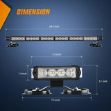 29.5 Inch Roof Top Amber Strobe Lights 56LED Hazard Emergency Warning Light Bar Magnetic Mount Nilight