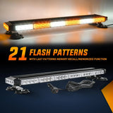 29.5 Inch Roof Top Amber White Strobe Lights 56LED Hazard Emergency Warning Light Bar Magnetic Mount Nilight