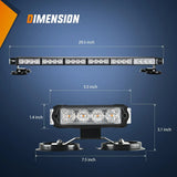 29.5 Inch Roof Top Amber White Strobe Lights 56LED Hazard Emergency Warning Light Bar Magnetic Mount Nilight