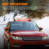 29.5 Inch Roof Top Red White Strobe Lights 56LED Hazard Emergency Warning Light Bar Magnetic Mount Nilight