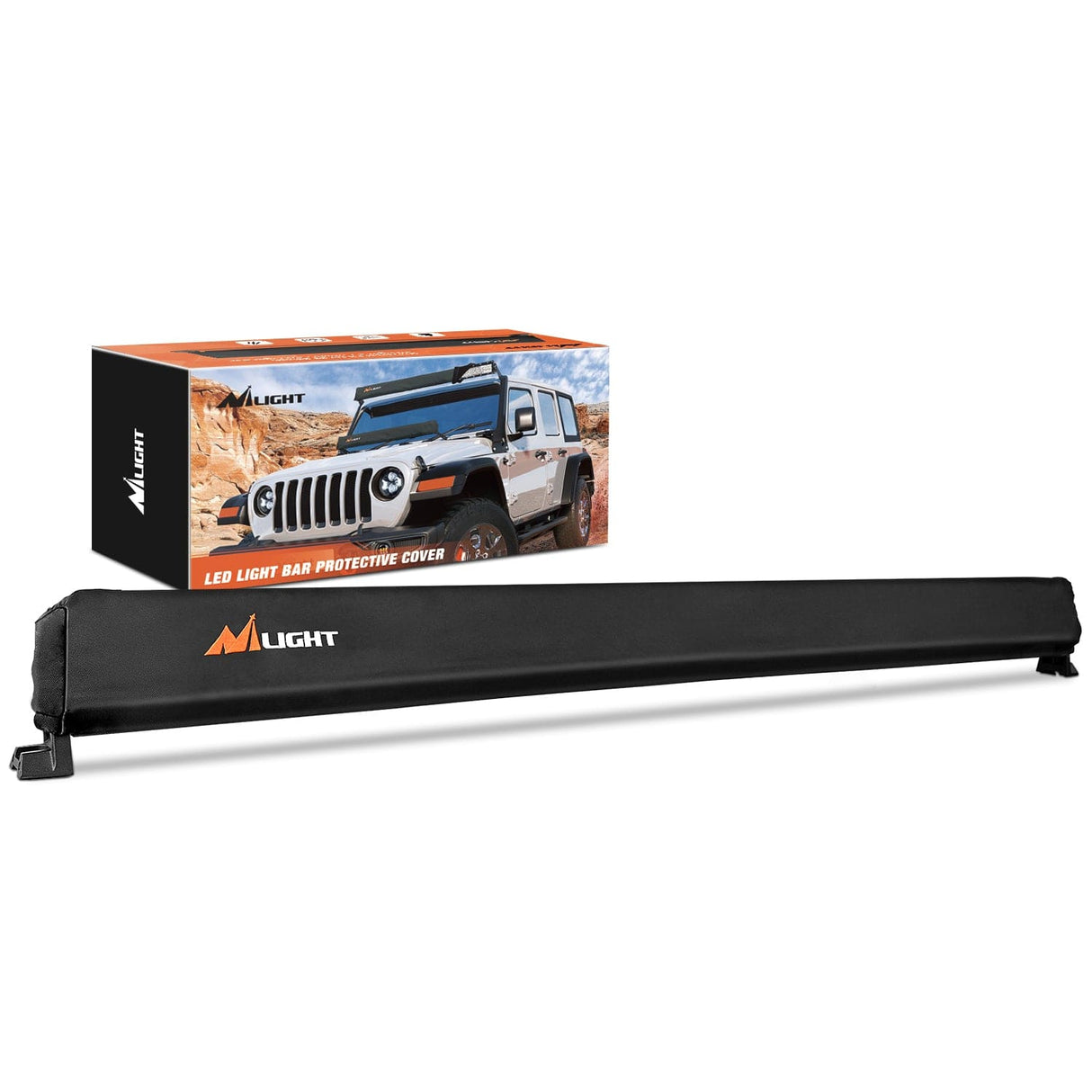 light cover LED Light Bar Cover 52 Inches Black Nylon Protective Sleeve Universal Fit Straight and Curved Bar Waterproof Dustproof Scratch-Proof Light Cover for Driving Off Road Lights