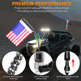 2FT Spiral Antenna Led Whip Light RF Remote Control | 8.6FT Wire 5Pin Switch Nilight