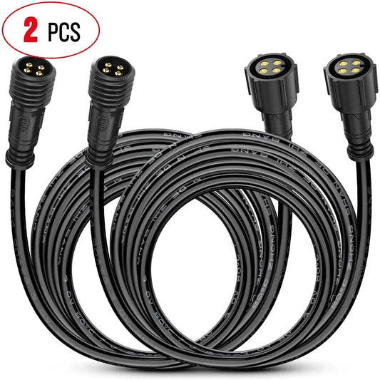 Wiring Harness Kit 2PCS 10FT 4Pin RGB Rock Light Extension Wire Cable Cord for 4 and 8 Pods