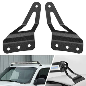50 Inch Curved Light Bar Bracket at Upper Windshield Roof Cab for 2007-2013 Chevy Silverado Suburban Avalanche Tahoe & GMC Yukon Sierra (Pair)