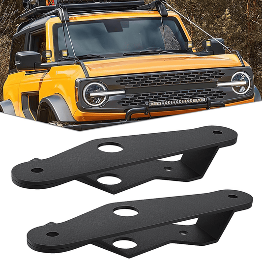 Dual A-Pillar Lower Windshield Hinge Mounts Light Pods For 2021-2023 Ford Bronco Nilight