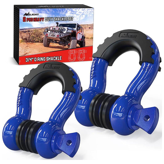 3/4 inch D-Ring Shackle Blue (Pair) Nilight