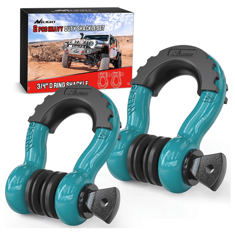 3/4 inch D-Ring Shackle Teal (Pair) Nilight