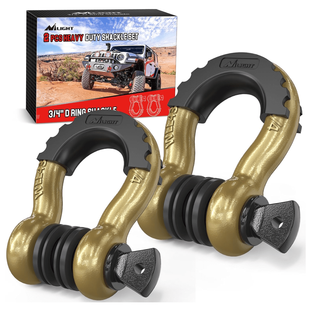 3/4 inch D-Ring Shackle Gold (Pair) Nilight