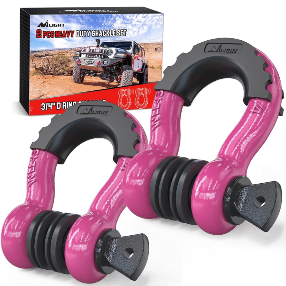 3/4 inch D-Ring Shackle Fuchsia (Pair) Nilight