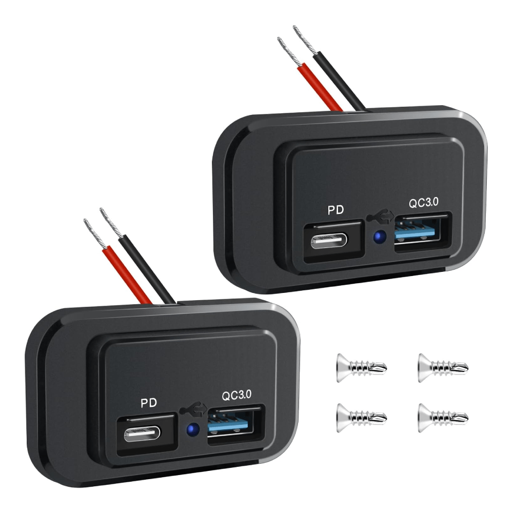 Dual USB Charger PD Type C QC 3.0 Fast Charging Outlet Nilight