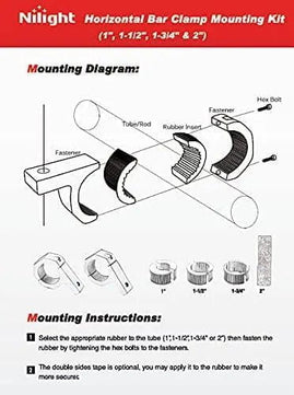 Mounting Accessory Horizontal Bar Clamp Mount Bracket Kits 1