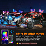 Nilight 2Pcs 1FT Spiral Antenna Bluetooth Remote App Control Led Fat Whip Light