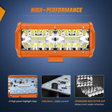 Nilight 2pc 6.5 Inch 120W Spot Flood Combo Orange Case Led Light Bar