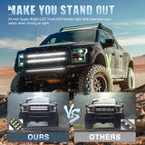 Nilight 2PCS 24 inch Truck Grill Strobe Lights Strip 384 LED Emergency Light White Flexible Side Flashing Warning Caution Safety Waterproof Lighting Kit for Trucks Tow Plow Construction Vehicles