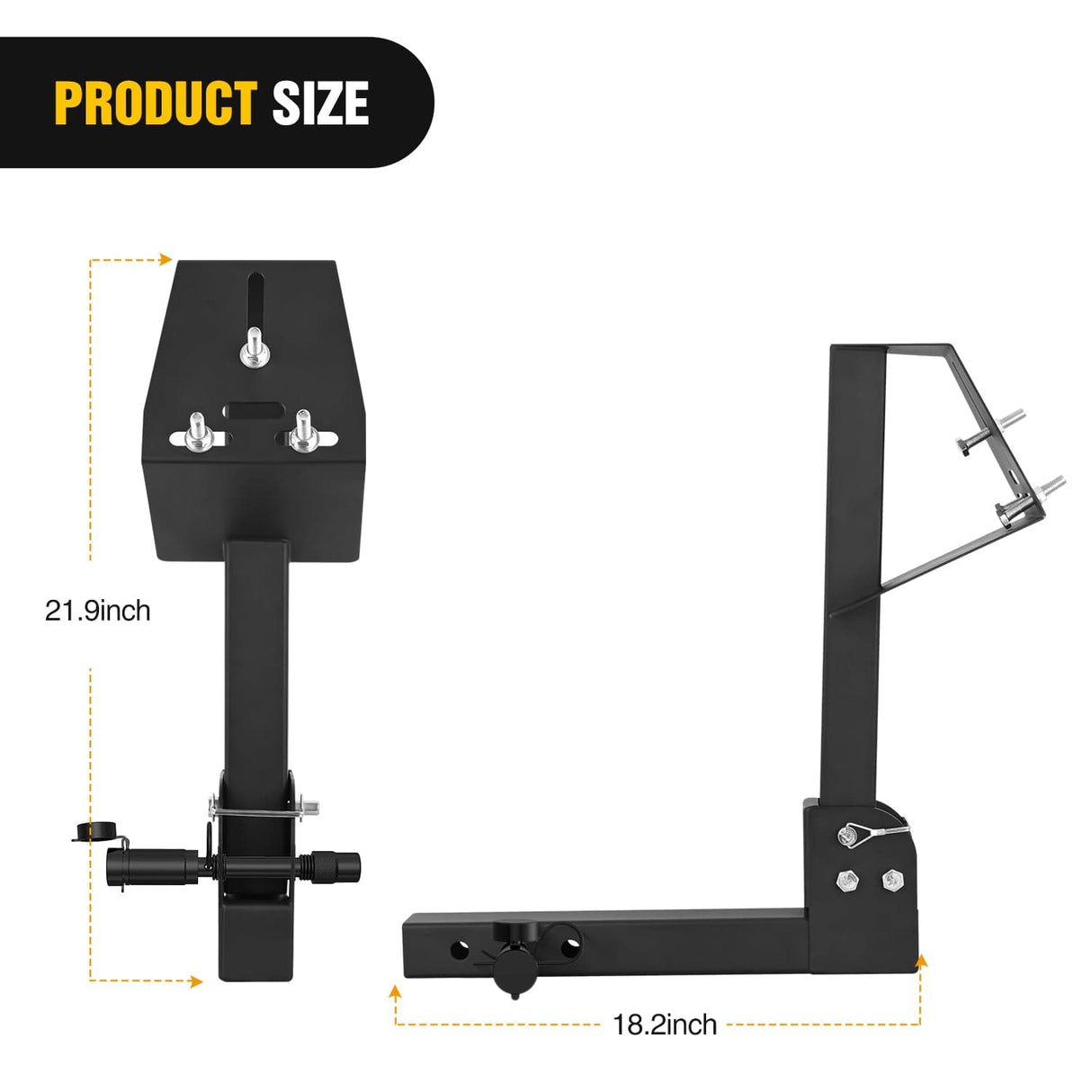 Trailer Hitch Spare Tire Carrier Adjustable Hitch Spare Tire Mount for Truck SUV ATV UTV for 2 Inch Receiver Fits 4 & 5 & 6 Lugs Trailer Wheels