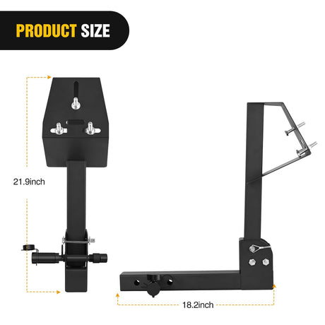 Trailer Hitch Spare Tire Carrier Adjustable Hitch Spare Tire Mount for Truck SUV ATV UTV for 2 Inch Receiver Fits 4 & 5 & 6 Lugs Trailer Wheels
