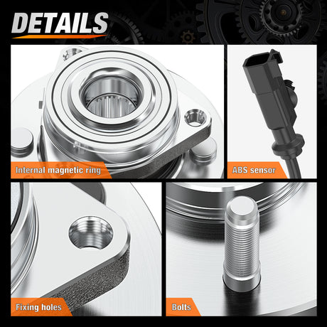 Nilight Wheel Bearing and Hubs Assembly Set for Chevy GMC Silverado Suburban Sierra Yukon XL 1500 Tahoe Avalanche Cadillac Escalade ESV EXT 2007 2008 2009 2010 2011 2012 2013 with 6-Lug, OEM 515096