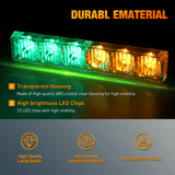 Nilight 12LED Emergency Strobe Traffic Advisor Light Bar 2 in 1 Amber Green Dash Warning Safety Flashing Lights Front/Rear Windshield Construction Lights for Trucks Cars Plow Police Vehicles