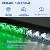 Nilight 24LED Emergency Strobe Traffic Advisor Light Bar 2 in 1 Green White Dash Warning Safety Flashing Lights Front/Rear Windshield Construction Lights for Trucks Cars Plow Police Vehicles