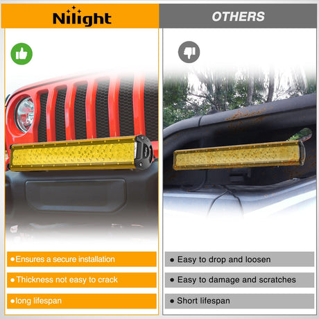 Nilight 20 inch  Amber Yellow Light Bar Cover