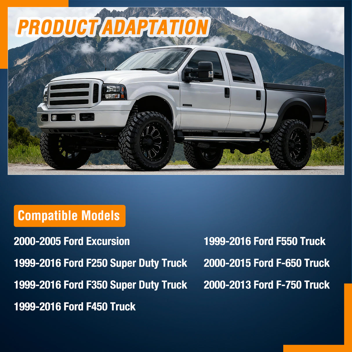 Exterior Front Left Driver Side Door Handle with Key Hole Compatible with 1999-2016 Ford F250 F350 F450 F550 F650 F750 Super Duty Excursion Car Door Handles Replaces OEM# 7C3Z2522405AA, 79306