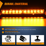12LED Traffic Advisor Strobe Light Bar Amber Emergency Warning Hazard Safety Dash Front/Rear Windshield Flashing Lights for Cars Trucks Police Firefighter Plow Construction Vehicles