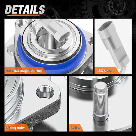 Nilight Front Wheel Hub and Bearing Assembly for Chevy Impala 2000 2002 2003 2004 2005 2006 2007-2011, Buick Lacrosse Allure 2005–2009, Cadillac DTS Eldorado, Buick Century, 5 Lug w/ABS, OEM 513121