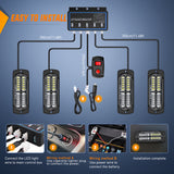 Nilight 4PCS LED Strobe lights 12V 24V Sync Feature Green White 24LED Emergency Hazard Warning Lights with Controller Hard Wire or Cigarette Lighter Plug for Car Truck RVs Campers