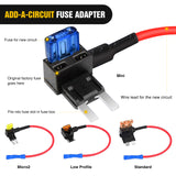 Nilight 24 Pcs 12V Car Add-a-Circuit Fuse Tap Holder Standard Mini Micro2 and Low Profile Fuses Taps 4 Types ATO ATC ATM APM for Cars Trucks Boats