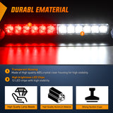 12LED Traffic Advisor Strobe Light Bar Red White Emergency Warning Hazard Safety Dash Front/Rear Windshield Flashing Lights for Cars Trucks Police Firefighter Plow Construction Vehicles