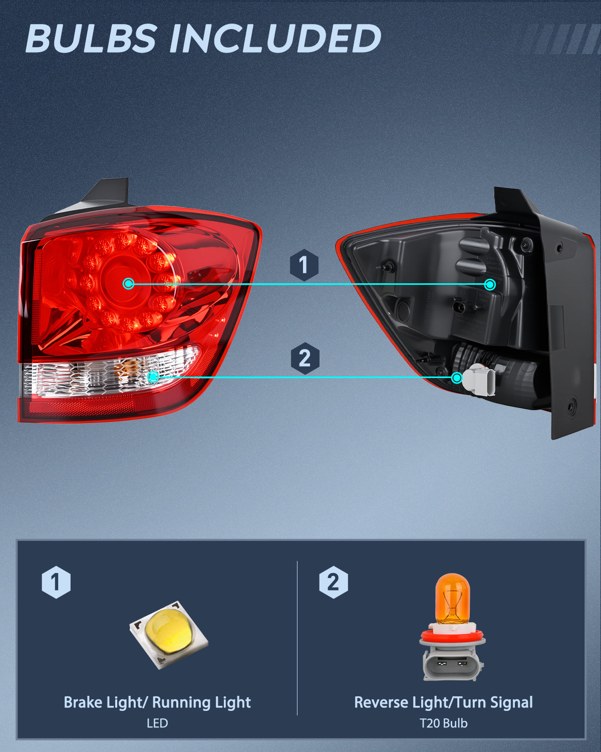 Nilight Taillight Assembly Compatible with 2011 2012 2013 2014 2015 2016 2017 2018 2019 2020 Dodge Journey Outer Tail Light Right Passenger Side