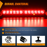 12LED Traffic Advisor Strobe Light Bar Red Emergency Warning Hazard Safety Dash Front/Rear Windshield Flashing Lights for Cars Trucks Police Firefighter Plow Construction Vehicles