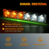 Nilight 12LED Emergency Strobe Traffic Advisor Light Bar 2 in 1 Amber White Dash Warning Safety Flashing Lights Front/Rear Windshield Construction Lights for Trucks Cars Plow Police Vehicles