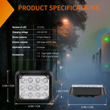 Nilight 12LED Magnetic Wireless Trailer Lights 2PCS Rechargeable Portable Hazard Beacon Warning Light Green Emergency Strobe Light for Trucks Trailers Vehicles Cars Bus Surface Mount