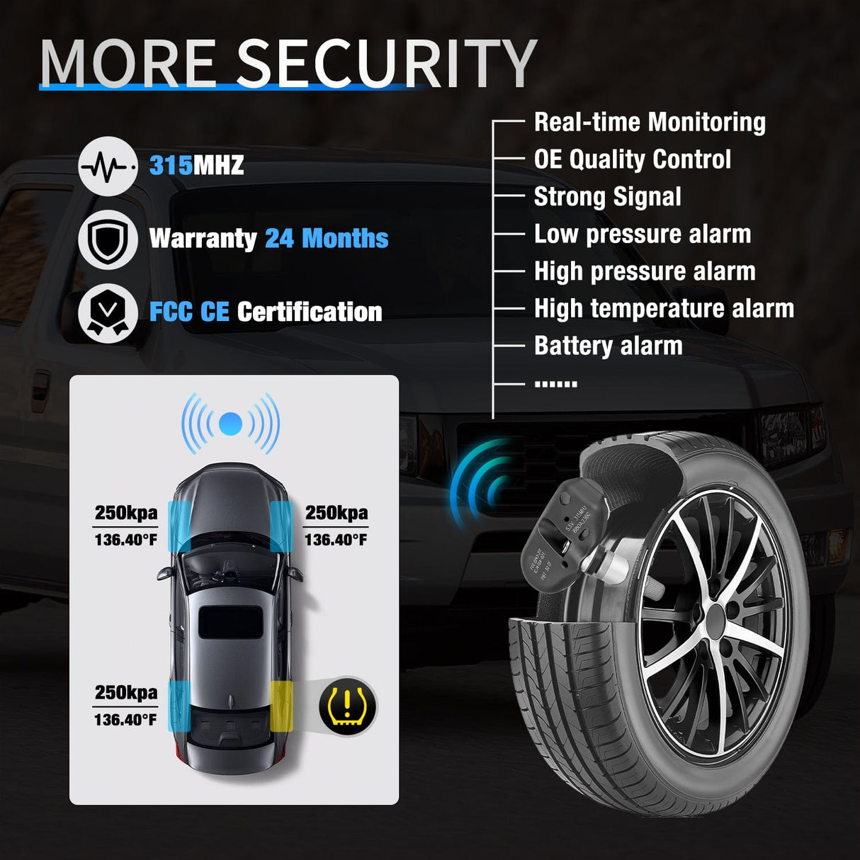 inflator 2005 2006 2007 2008 Honda Acura MDX TL RL Odyssey  2006 2007 2008 2009 2010 2011 2012 2013 2014 Honda Ridgeline RT 2005-2008 Pilot 315Mhz Preprogrammed Tire Pressure Monitoring Sensor