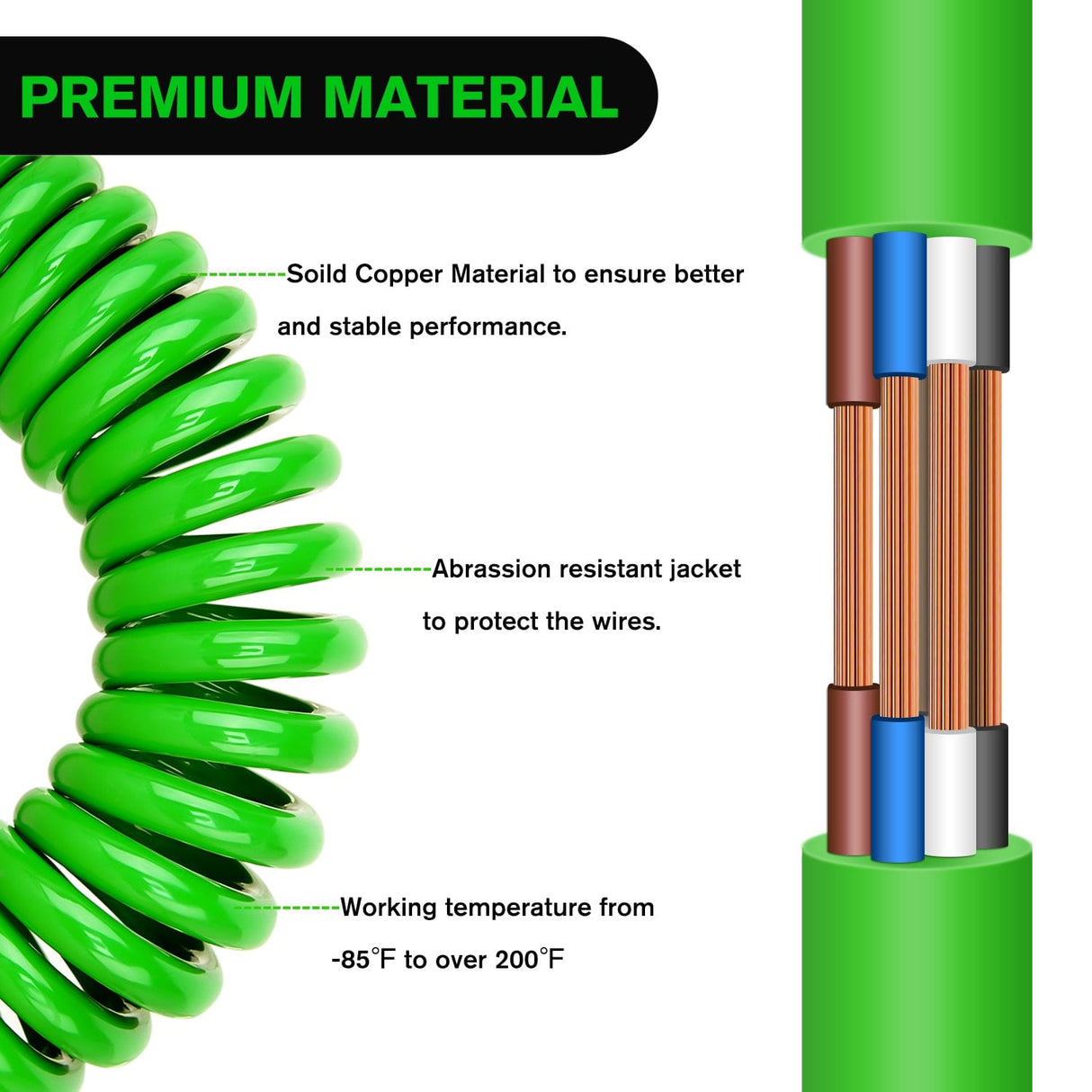 Accessories 8ft 7 Way to 6 Way Trailer Plug Adapter
