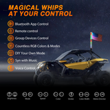 RGB Whip Light 1PC 3FT Lighted Antenna Whips with Remote & App Control DIY Chasing Patterns Brake Reverse Lights for ATV UTV Polaris RZR Can-am Dune Buggy Pickup Trucks Jeep