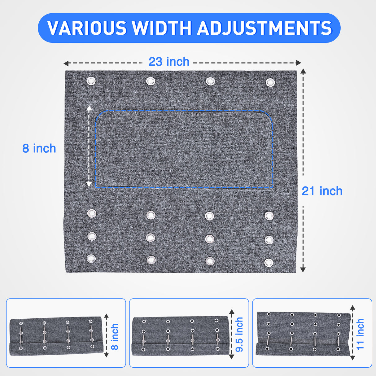 Nilight RV Step Covers 3 Pack 23 inch, Fits 8-11Inch Deep Camper Steps Adjustable Wrap Around RV Step Rug with Spring Works on Electrical & Manual RV Stairs Carpet for Camper Trailers Steps Outside, Gray