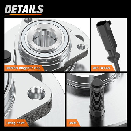 Motor Vehicle Parts Front Wheel Bearing Hubs for Dodge Ram 1500 2012 2013 2014 2015 2017 2018 Classic 2019, Wheel Bearing and Hubs Assembly Set Replacement with 5-Lug and ABS, OEM 515151