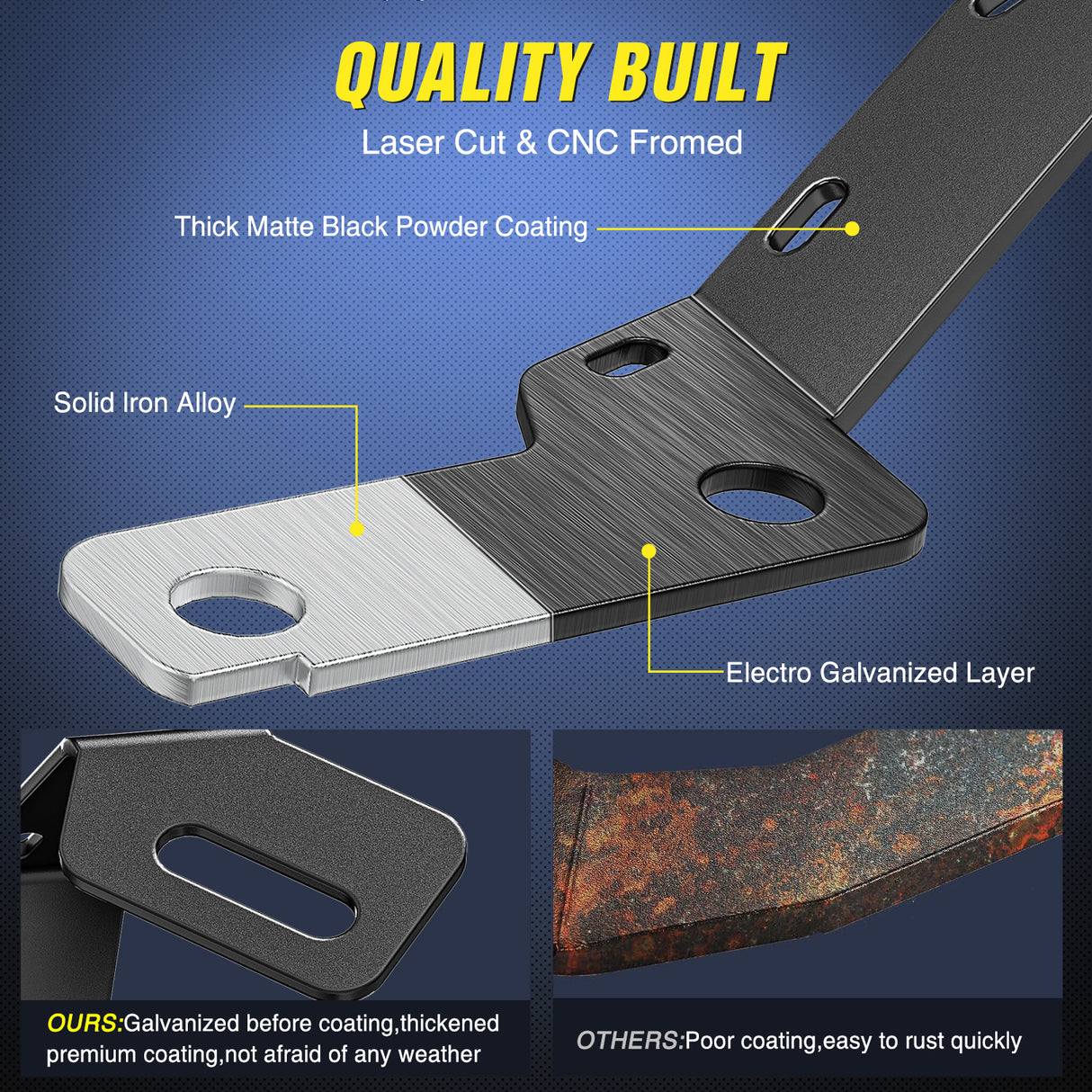 Nilight Ditch Light Brackets Hood Hinges Mount Bracket Kit for Auxiliary Offroad LED Pods Work Lighting Compatible with Toyota 4Runner 2009-2023 Tundra 2007-2021