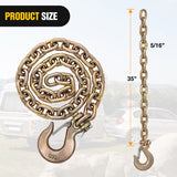 Nilight 5/16Inch X 35Inch Trailer Safety Chain 2pcs Grade 70 Towing Chain with Clevis Snap Hooks 18800lbs Break Strength for Trailer, RV,and Boat Towing