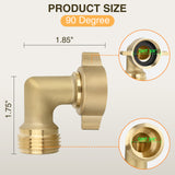90 Degree Hose Elbow for RV Garden Water Hose Elbow Fitting 3/4Inch Solid Brass 90° Right Angle Water Hose Connector for RV Camper Trailer Outdoor Garden Hose Systems Faucet Adapter Accessories