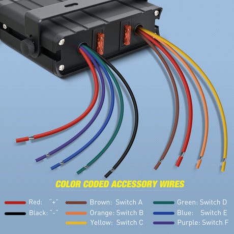 Rocker Switch 6 Gang Rocker Switch Box Waterproof SPST Toggle Panel Blue LED 12V 24V 20A 60Amp Max for Automotive Cars Vehicles Boats RVs Campers SUVs