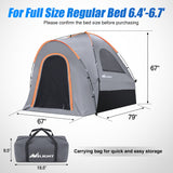 Truck Bed Tent 6.4 6.5 6.7 FT Pickup Truck Tents with Rainfly Waterproof PU2000mm Double Layer Tent Portable Full Size Regular Tailgate Bed Tent for Truck Camping Outdoor Travel, Orange Grey